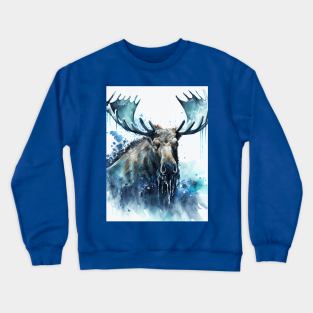 Arctic Reindeer V1 - Watercolor Paint Crewneck Sweatshirt